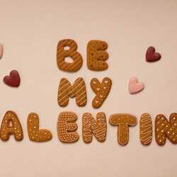 Esi mans valentīns uzraksts no cepumiem