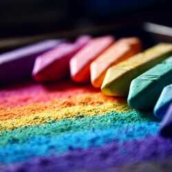 Tuvplāns krāsainiem krītiņiem